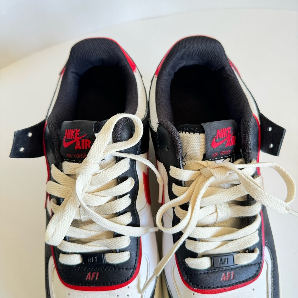 Nike AF 1 Air Force Ones Shadow W Sz 10, Summit White/University Red DR7883-102 - Picture 11 of 13
